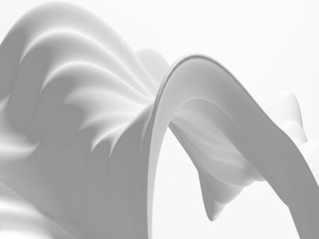 White abstract liquid wavy background. 3d render illustrationの写真素材