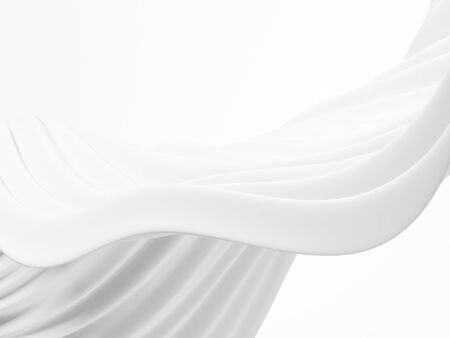 White abstract liquid wavy background. 3d render illustrationの写真素材