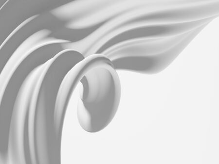 White abstract liquid wavy background. 3d render illustrationの写真素材
