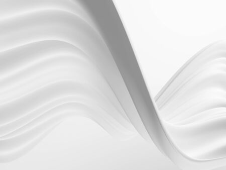 White abstract liquid wavy background. 3d render illustration