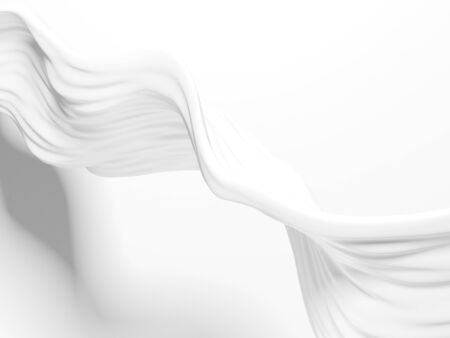 White abstract liquid wavy background. 3d render illustrationの写真素材