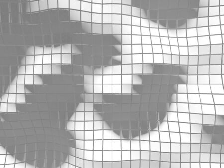 White cubes structure. Abstract futuristic background. 3d render