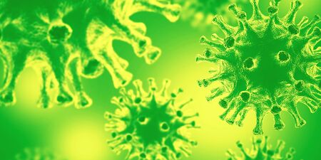 Virus bacteria cells background. Microscopic view of a infectious virus. 3d renderの写真素材