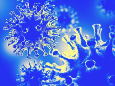 Virus bacteria cells background. Microscopic view of a infectious virus. 3d renderの写真素材