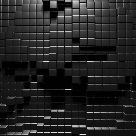 Dark silver cubes. Abstract metallic background. Modern design. 3d renderの写真素材