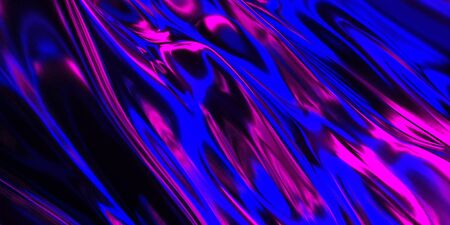 Colorful Liquid metallic wavy background. 3d render illustration