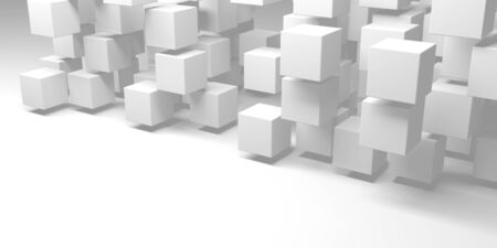 Abstract Dark Cubes Futuristic Design Background. 3d Render Illustrationの写真素材