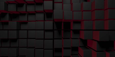 Abstract Dark Cubes Futuristic Design Background. 3d Render Illustration