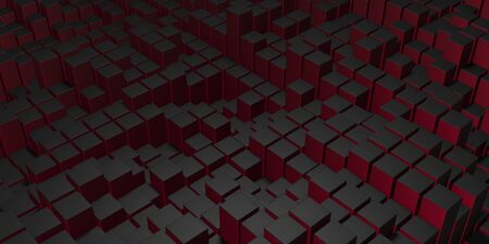 Abstract Dark Cubes Futuristic Design Background. 3d Render Illustration