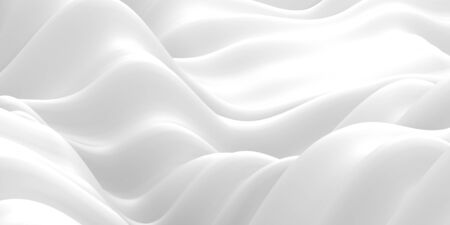 White abstract liquid wavy background. 3d render illustration