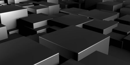 Abstract Dark Cubes Futuristic Design Background. 3d Render Illustration