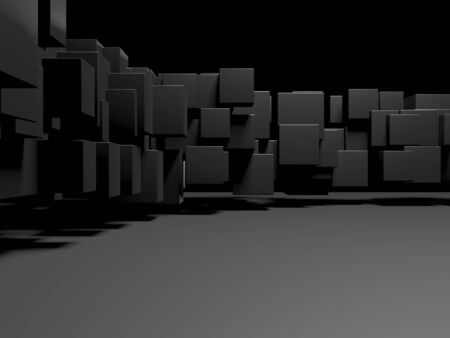 Abstract Dark Cubes Futuristic Design Background. 3d Render Illustration