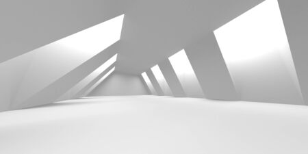 Abstract White Architecture Design Concept. 3d Render Illustrationの写真素材