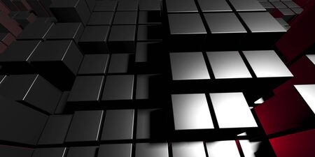 Dark silver cubes. Abstract metallic background. Modern design. 3d renderの写真素材