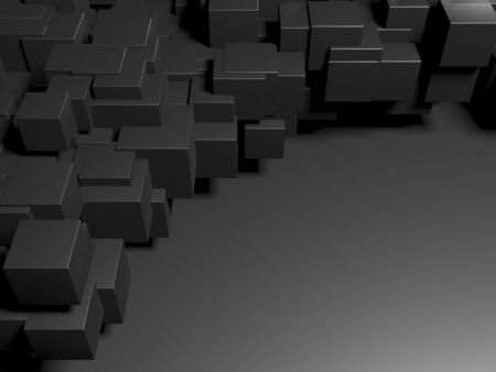 Abstract Dark Cubes Futuristic Design Background. 3d Render Illustrationの写真素材
