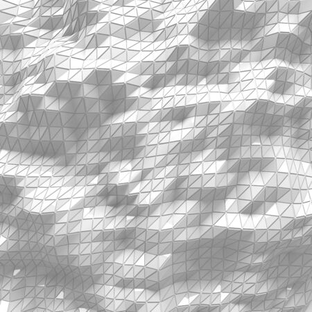 White Geometric Poligon Abstract Background. 3d Render