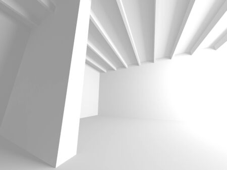 Abstract White Architecture Design Concept. 3d Render Illustrationの写真素材