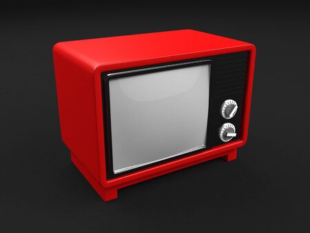 Vintage Retro Old TV on Gray Background. 3d Renderの写真素材