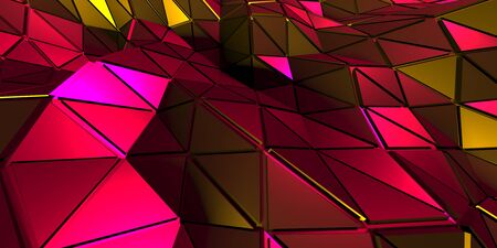 Triangle Poligon Colorful Abstract futuristic Background. 3d Render