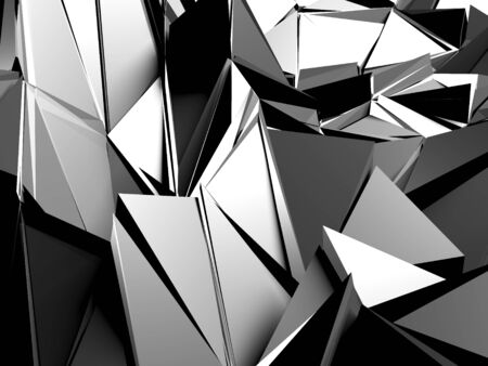 Chrome Metallic Glossy Futuristic Background. 3d Renderの写真素材