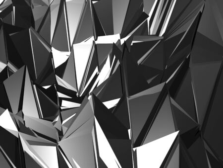 Chrome Metallic Glossy Futuristic Background. 3d Renderの写真素材