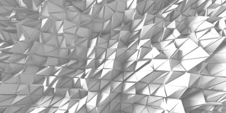 White Geometric Poligon Abstract Background. 3d Renderの写真素材