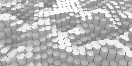 White Geometric Poligon Abstract Background. 3d Renderの写真素材