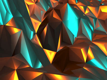 Triangle Polygon Colorful Abstract futuristic Background. 3d render