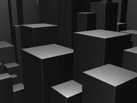 Dark silver cubes. Abstract metallic background. Modern design. 3d render