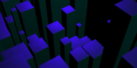 Colorful cubes blocks chaotic construction background. 3d render