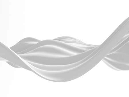 White abstract liquid wavy background. 3d render illustration