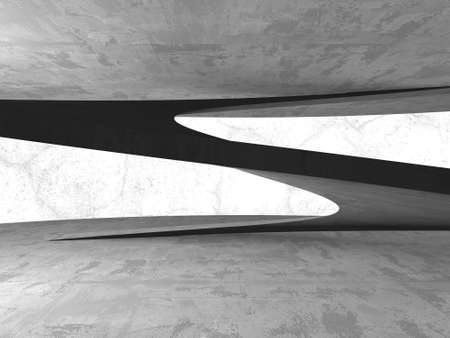 Dark Concrete Wall Architecture. Empty Room. 3d render illustrationの写真素材