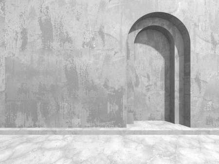 Abstract architecture interior background. Empty concrete room. 3d renderの写真素材