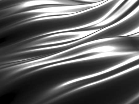 Metallic abstract wavy liquid background. 3d render illustration