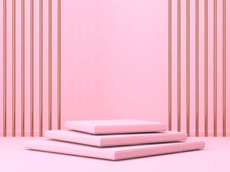 Empty showcase for cosmetic product presentation. Minimal scene. Advertising mock up background. 3d renderの写真素材