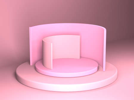 Abstract geometric background. Pink color. Geometry shape podium mock up for product presentation