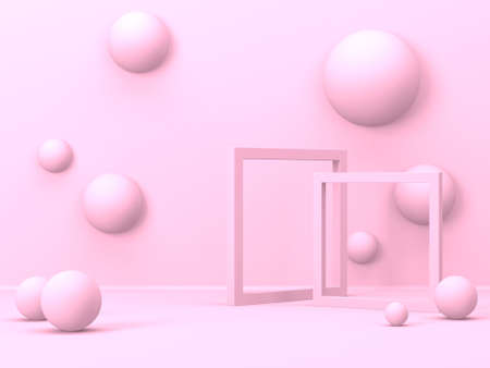 Abstract geometric background. Pink color. Geometry shape podium mock up for product presentation