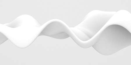 White abstract liquid wavy background. 3d render illustration