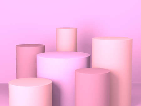 Empty showcase for cosmetic product presentation. Minimal scene. Advertising mock up background. 3d renderの写真素材