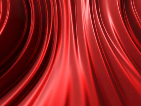 Red smooth waves. Luxury abstract background. 3d renderの写真素材