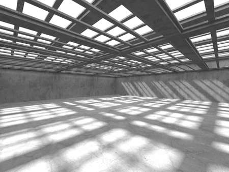 Abstract architecture interior background. Empty concrete room. 3d render