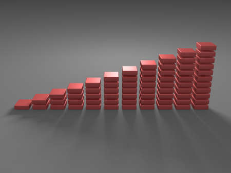 Economical graph chart. Business concept. Infographics elements diagram. 3d render