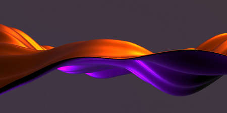 Colorful Liquid metallic wavy background. 3d render illustration