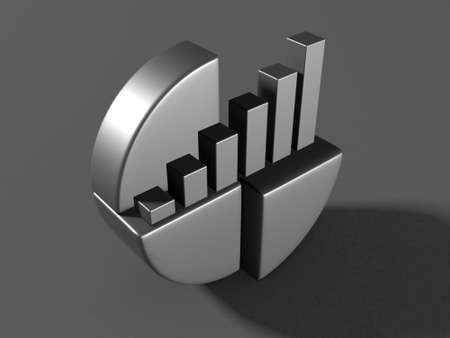 Economical graph chart. Business concept. Infographics elements diagram. 3d renderの写真素材