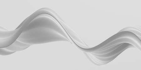 White abstract liquid wavy background. 3d render illustration