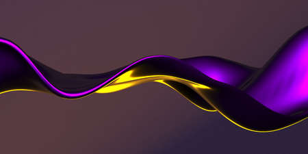 Colorful Liquid metallic wavy background. 3d render illustrationの写真素材