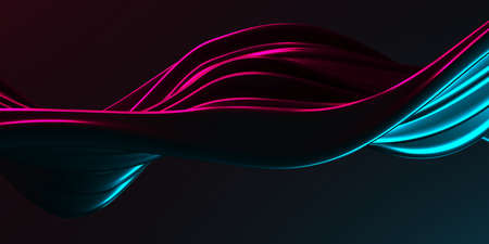 Colorful Liquid metallic wavy background. 3d render illustration