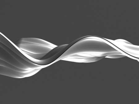 Metallic abstract wavy liquid background. 3d render illustration