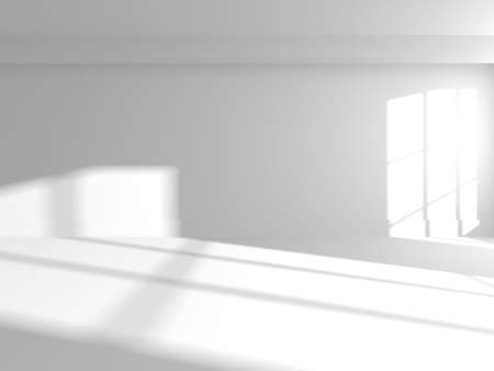 Abstract White Room Architecture Design Concept. 3d render illustrationの写真素材