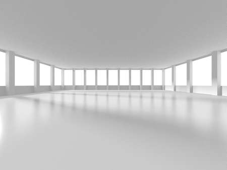 White Modern Background. Abstract Room Interior Concept. 3d renderの写真素材